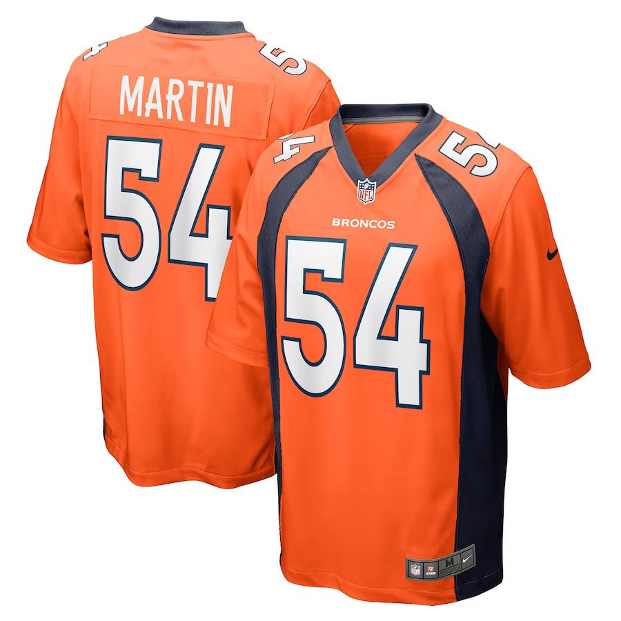 Men Denver Broncos 54 Jacob Martin Nike Orange Game Player NFL Jersey